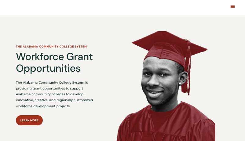 A streamlined landing page to support statewide adult education grant applicants, with clear calls to action and document access.